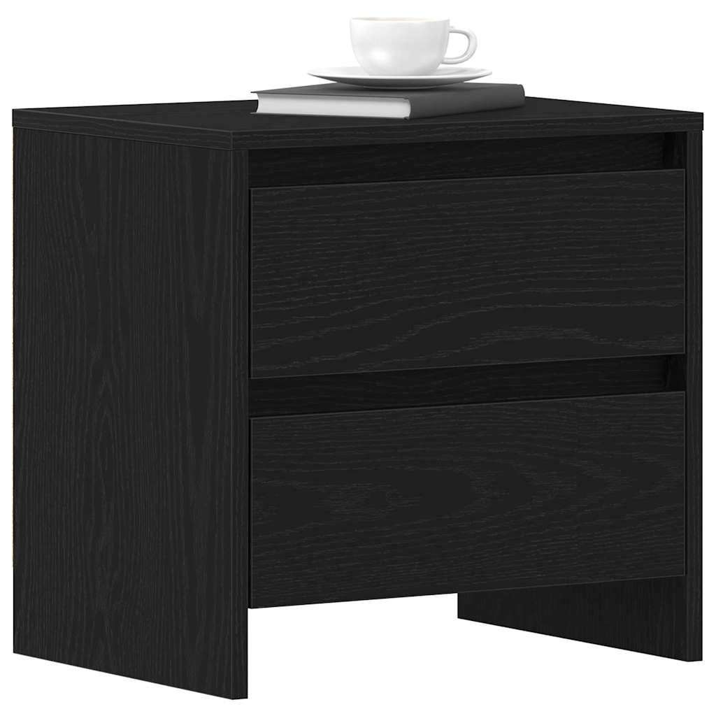 Bedside Cabinet Black oak 45 x 34 x 44.5 cm Engineered wood